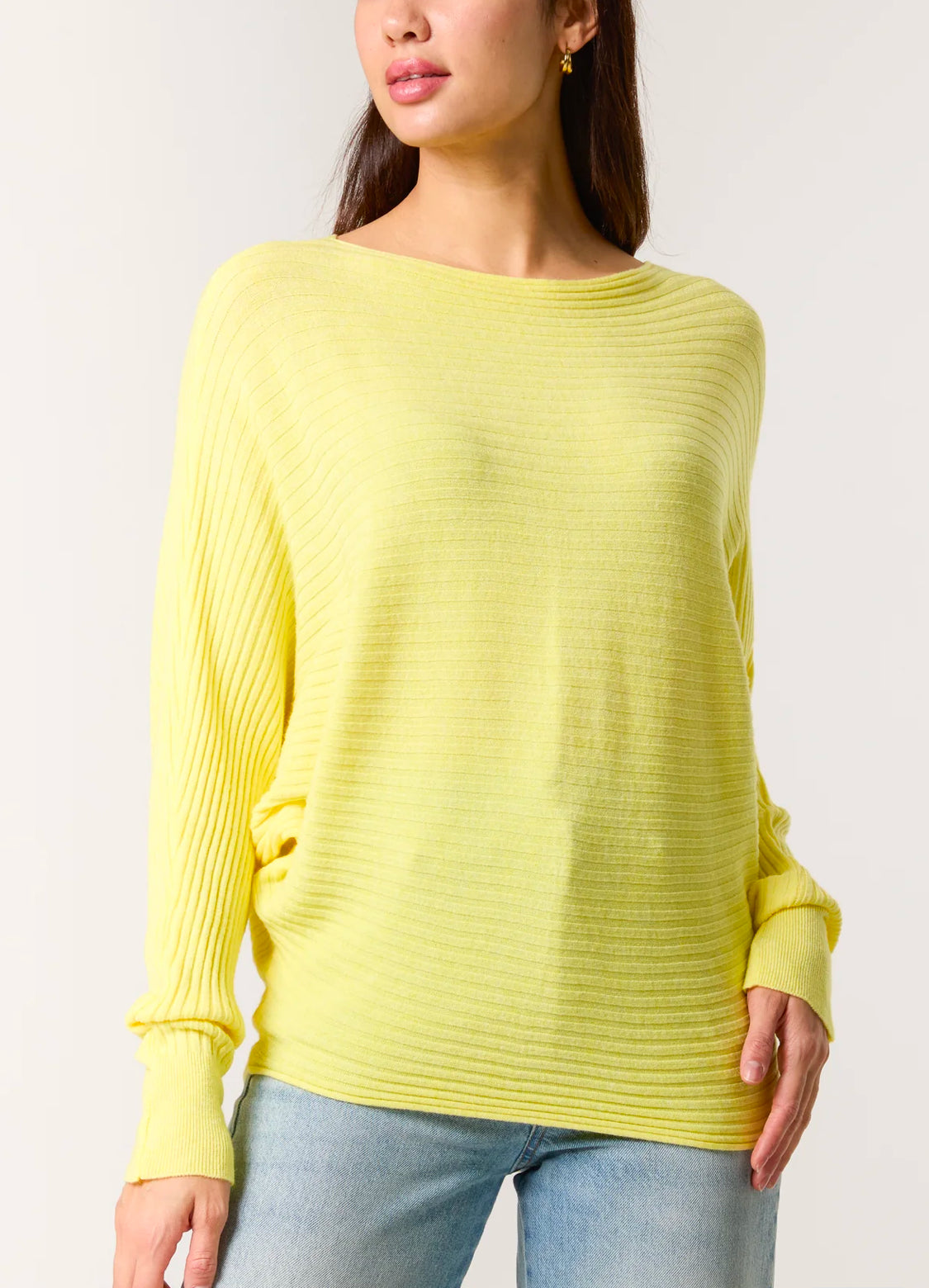 Ribbed batwing jumper