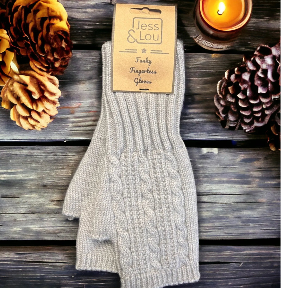 Cable knit fingerless gloves and wrist warmers