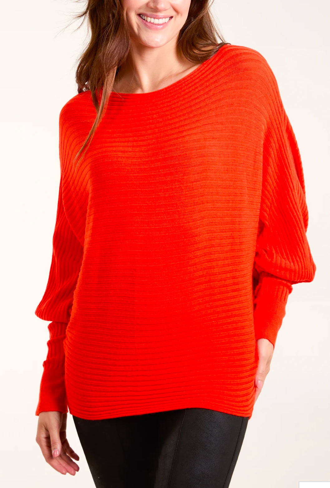 Ribbed batwing jumper