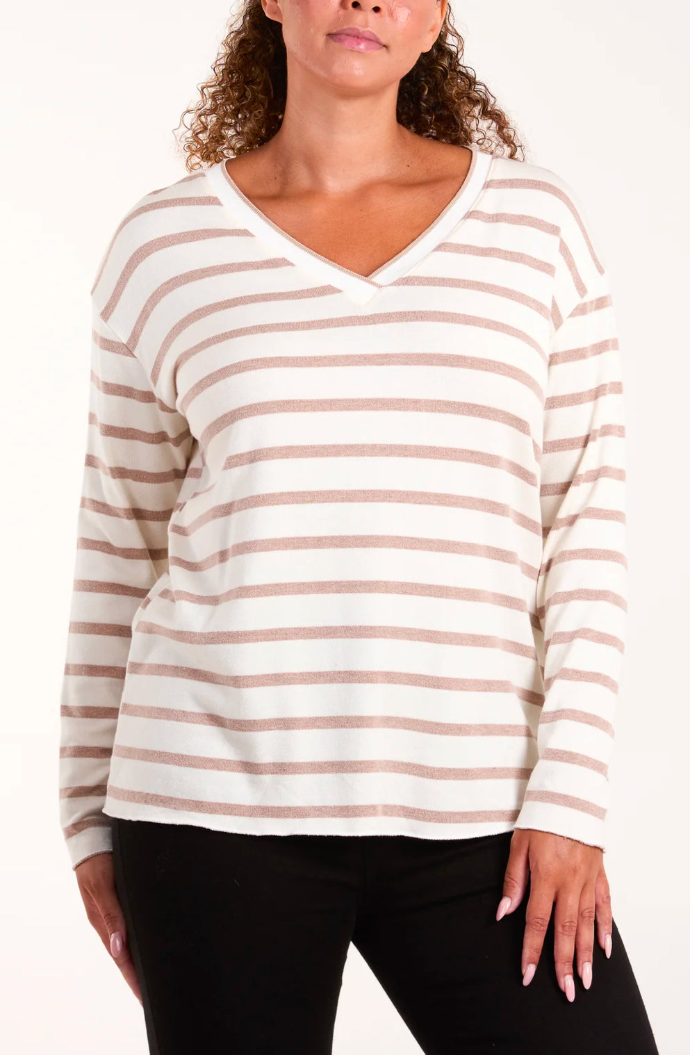 Striped long sleeve top
