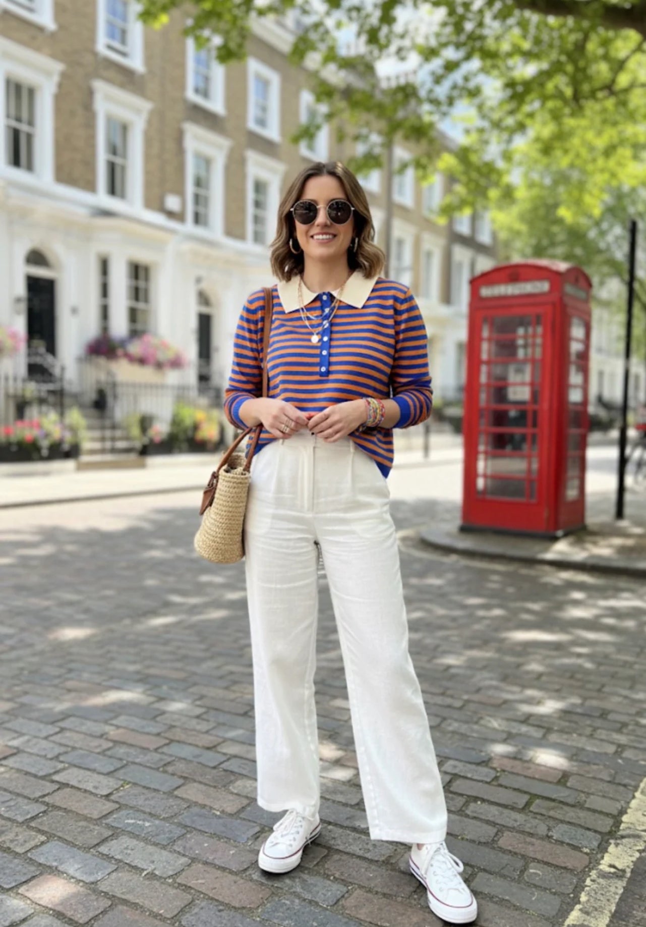 Stripe button detail jumper