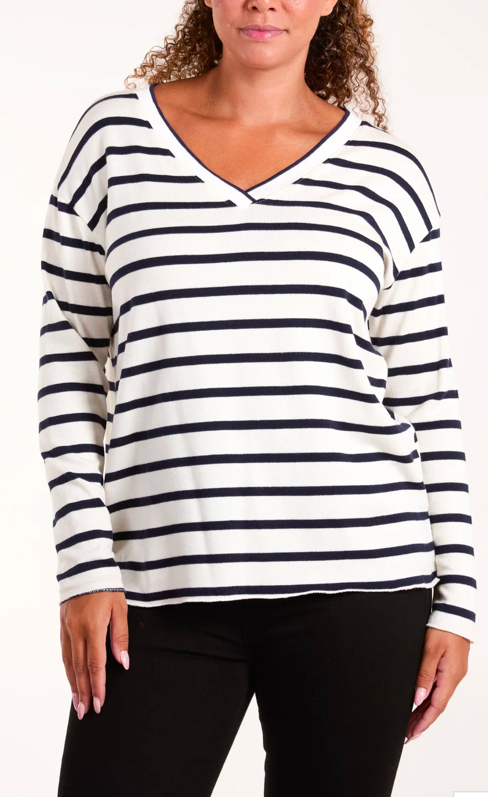 Striped long sleeve top