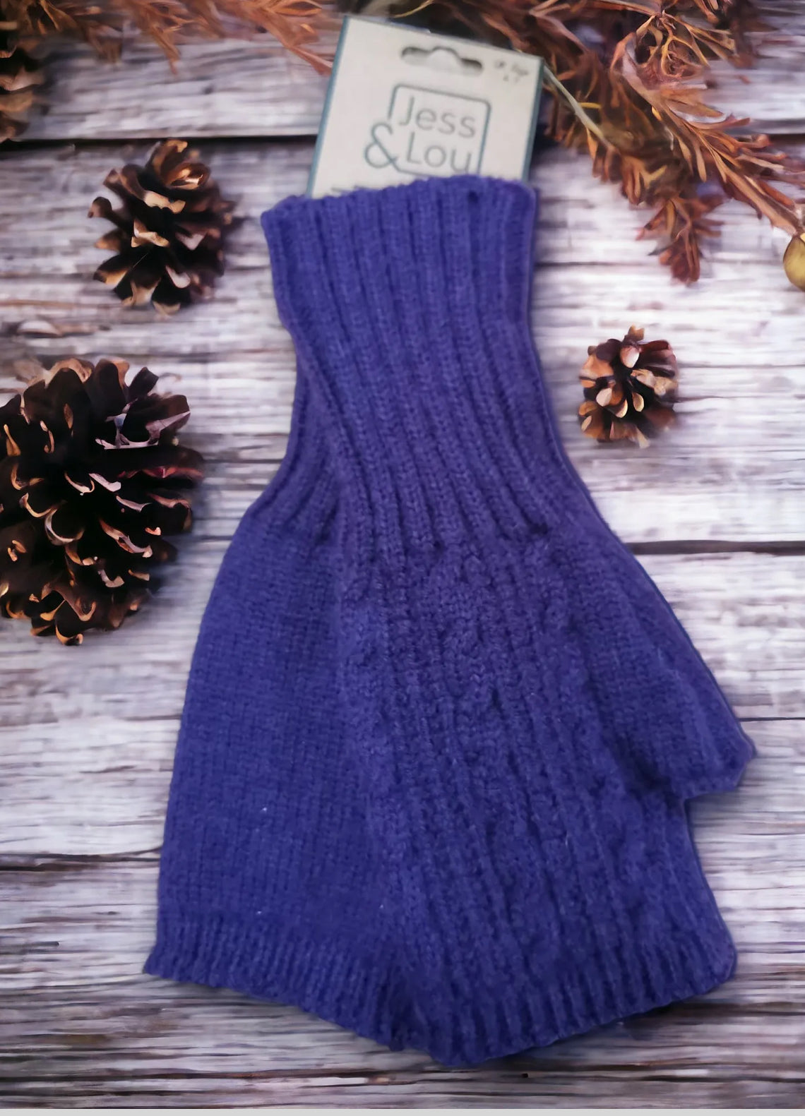 Cable knit fingerless gloves and wrist warmers