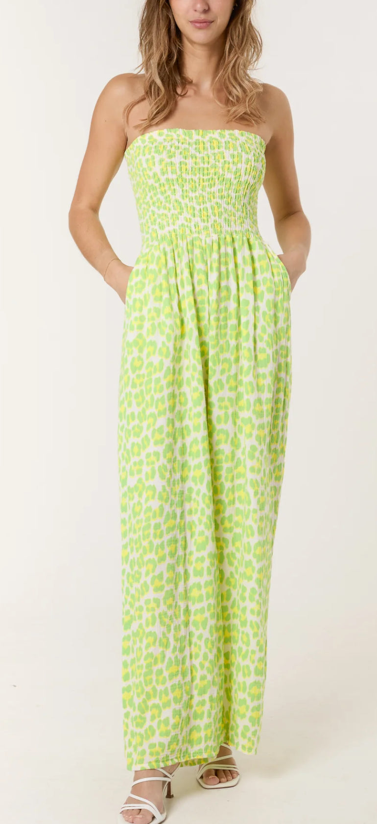 Animal print sleeveless jumpsuit