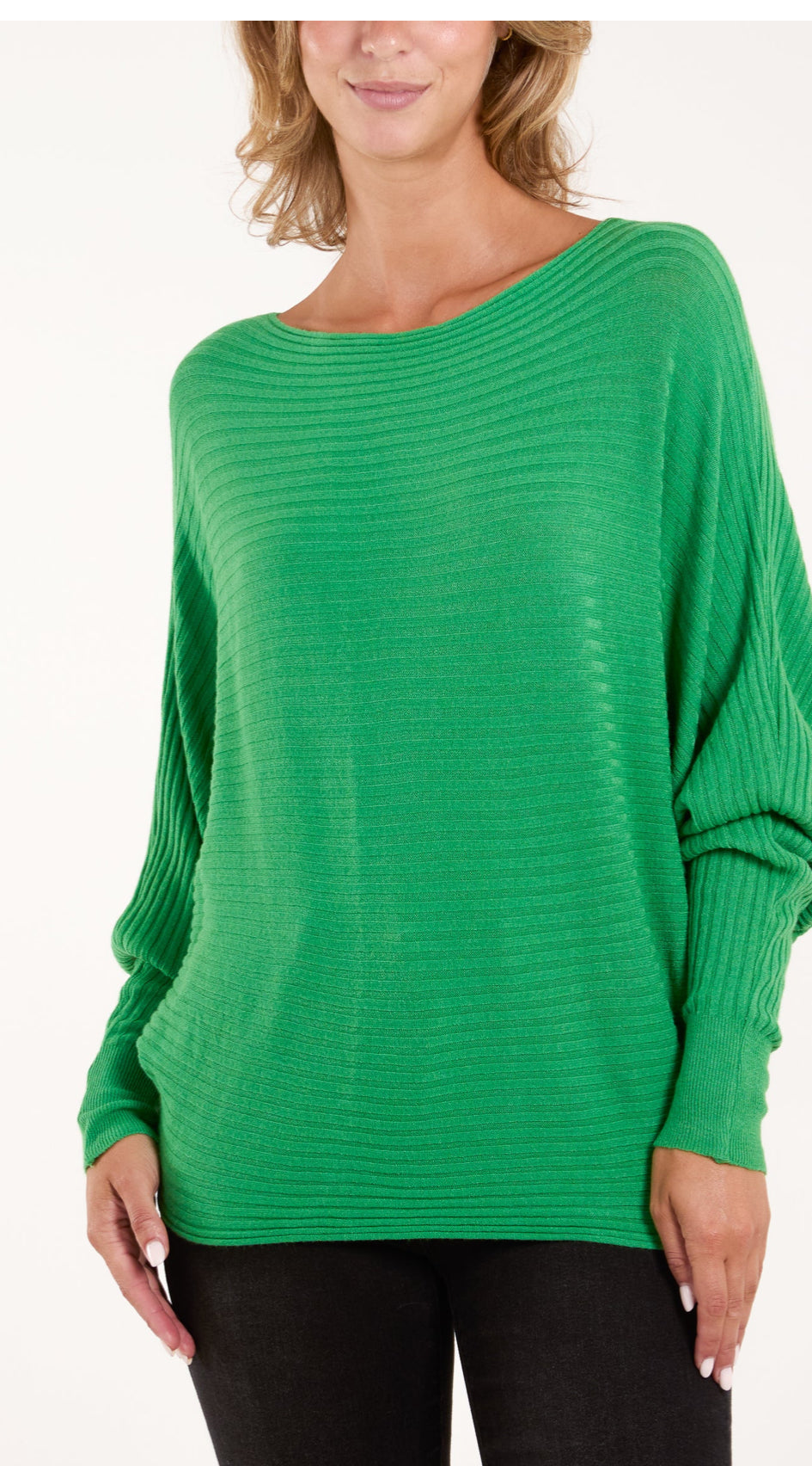 Ribbed batwing jumper