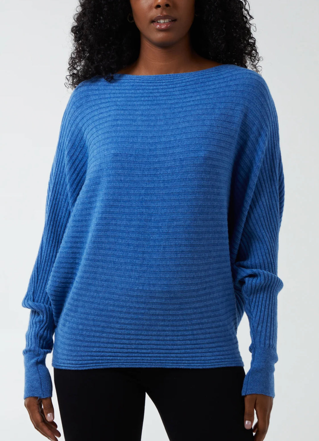 Ribbed batwing jumper