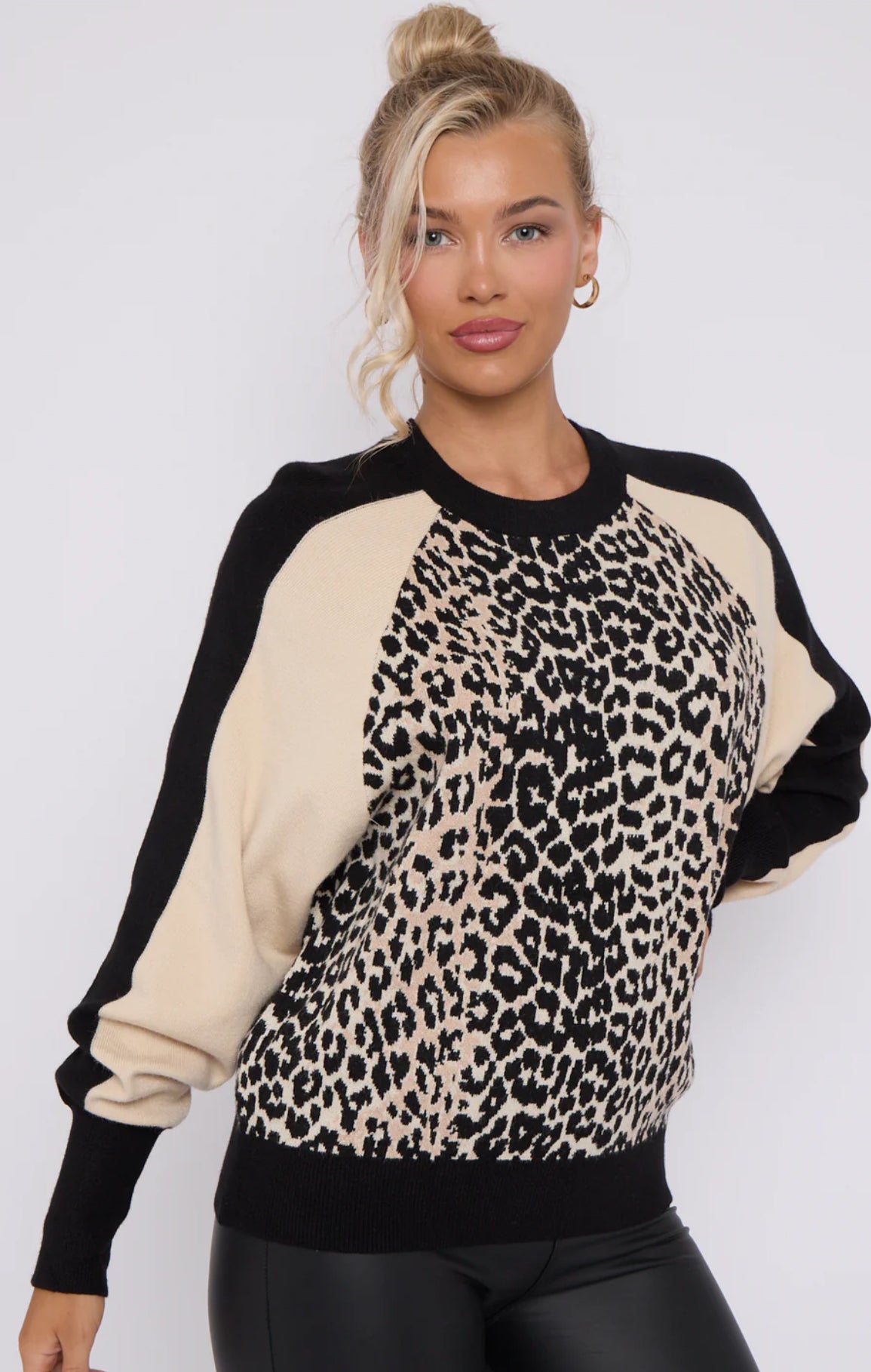 Leopard detail jumper