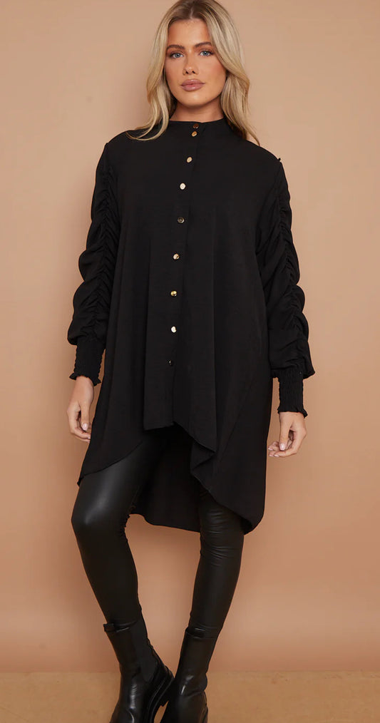 Ruched sleeve shirt