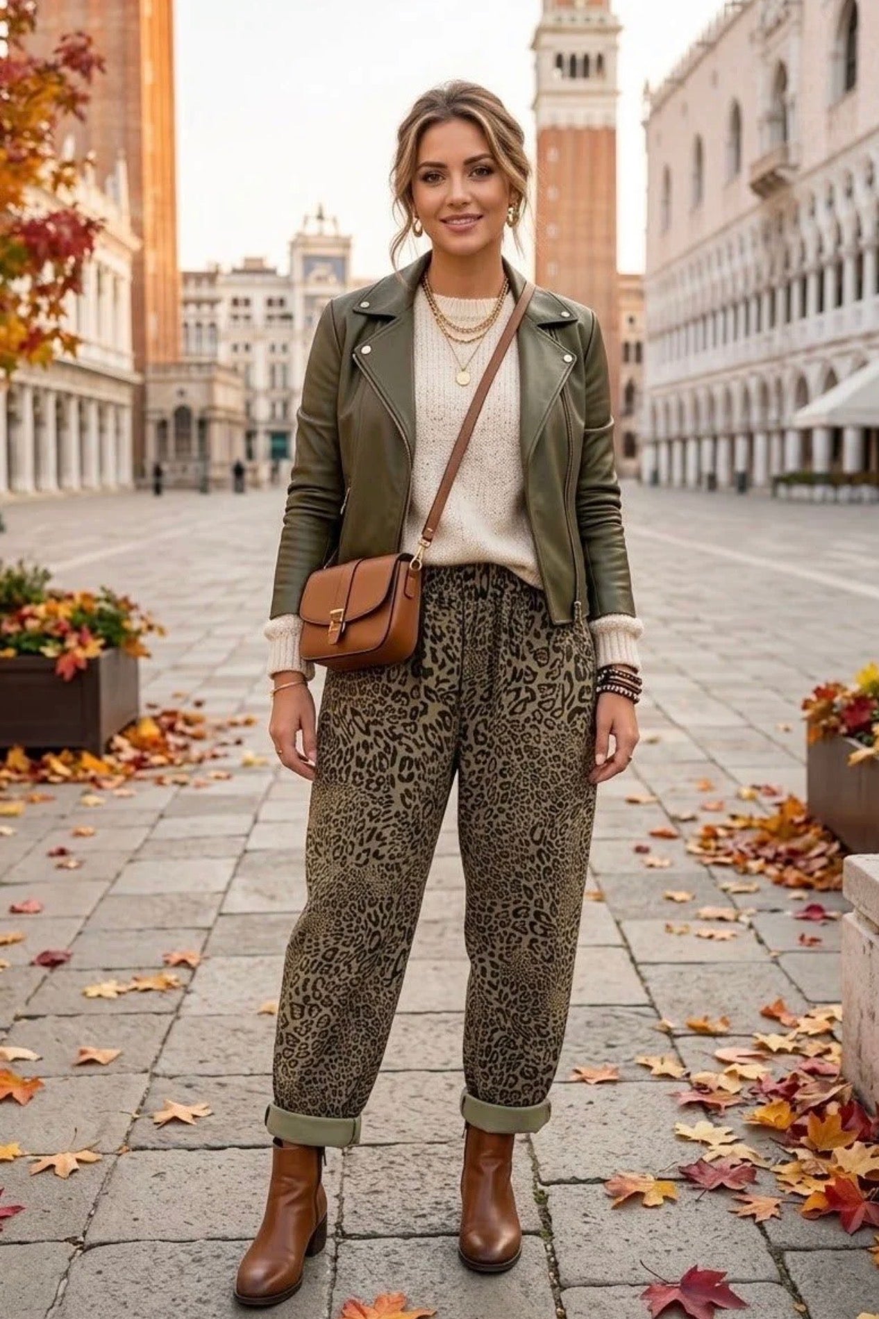 Leopard print magic trousers