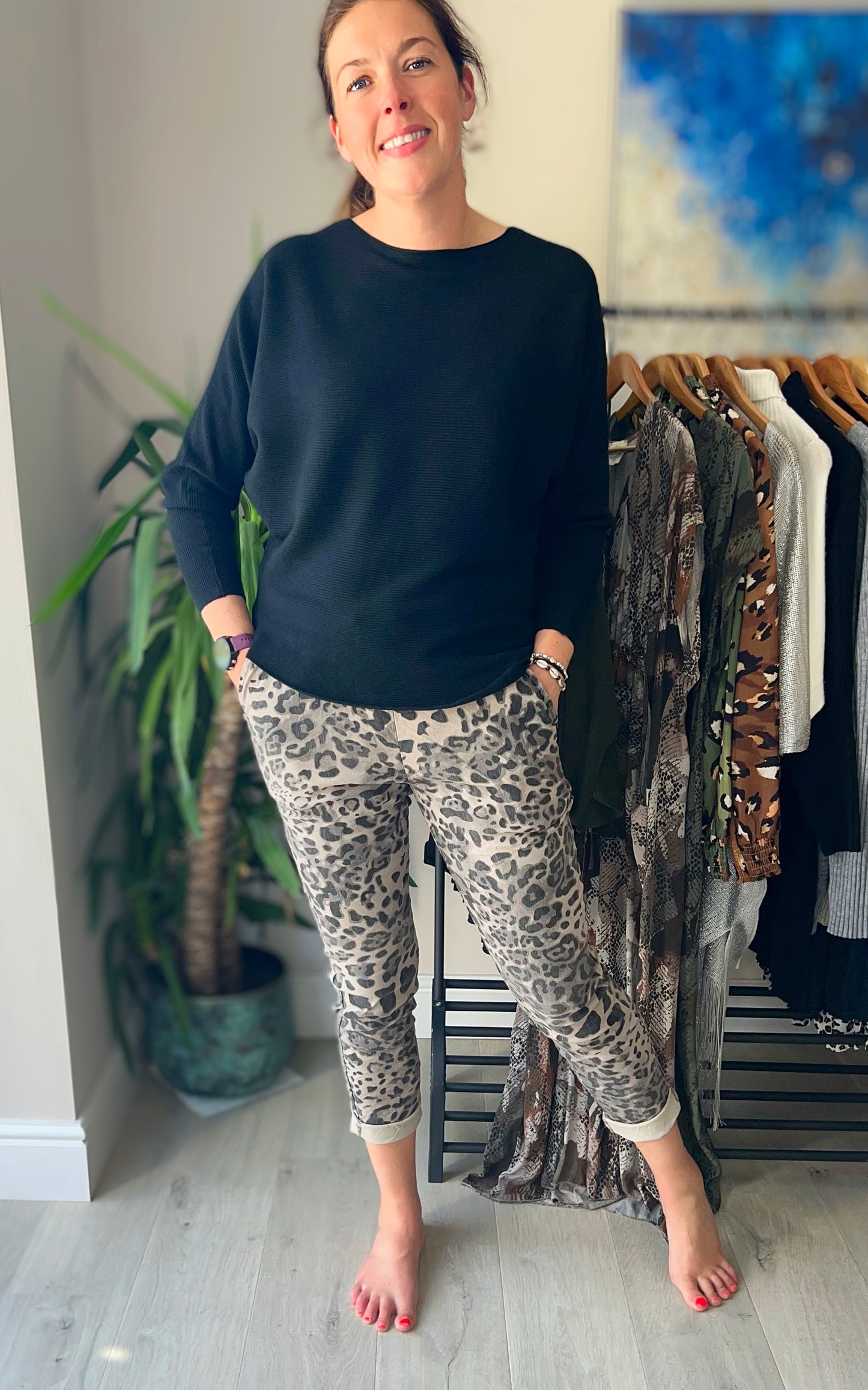 Leopard print magic trousers