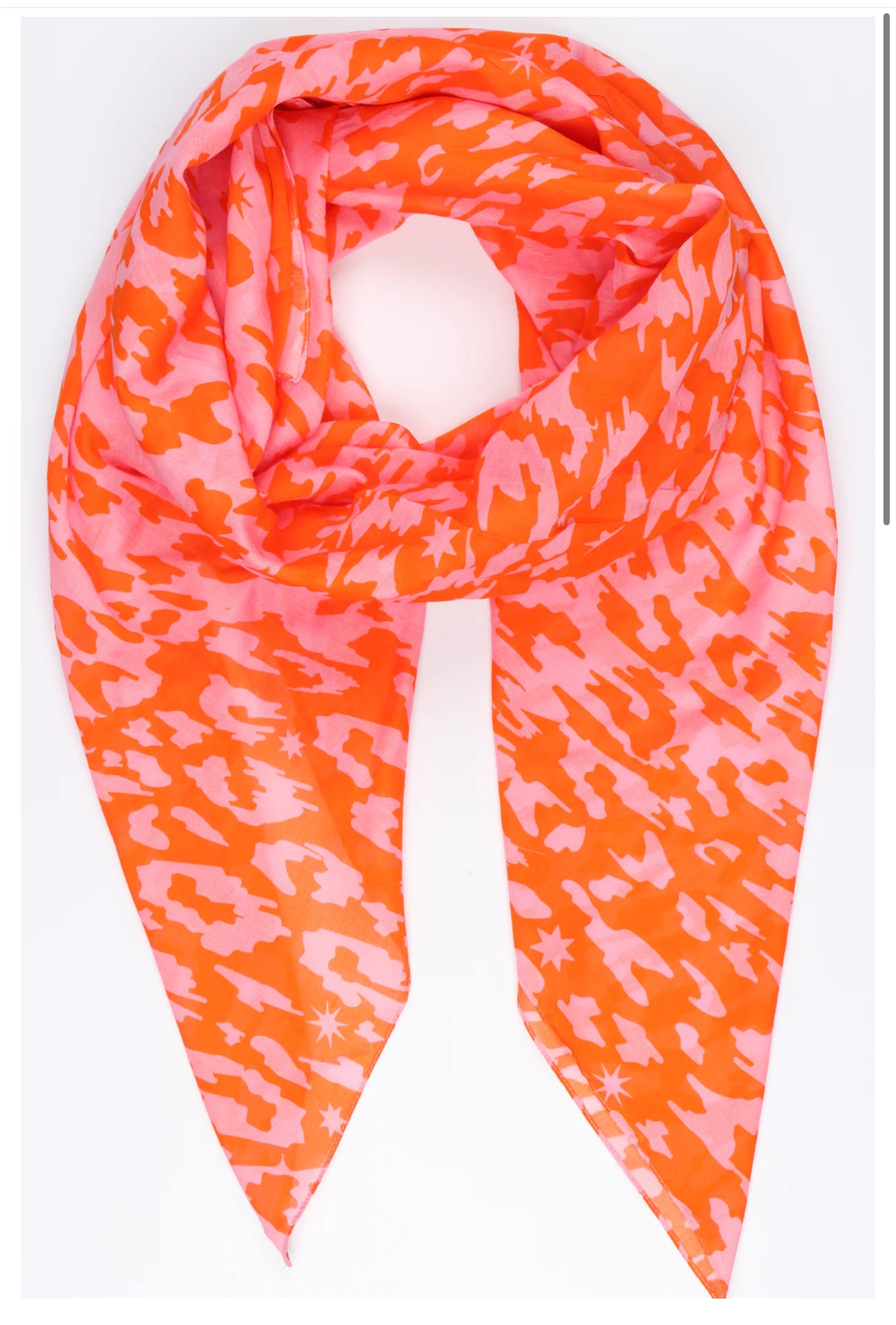 Animal print scarf with star detail