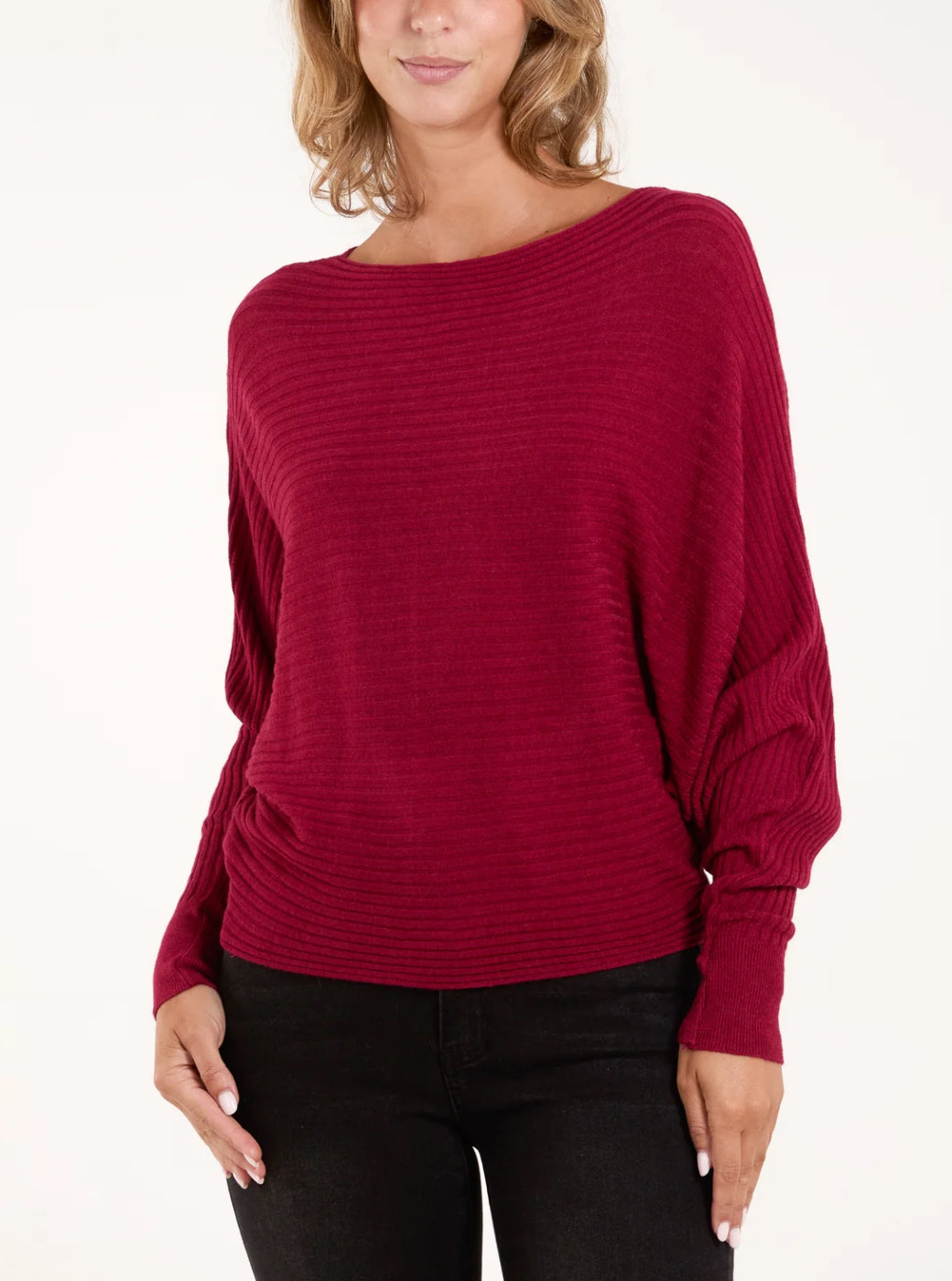 Ribbed batwing jumper