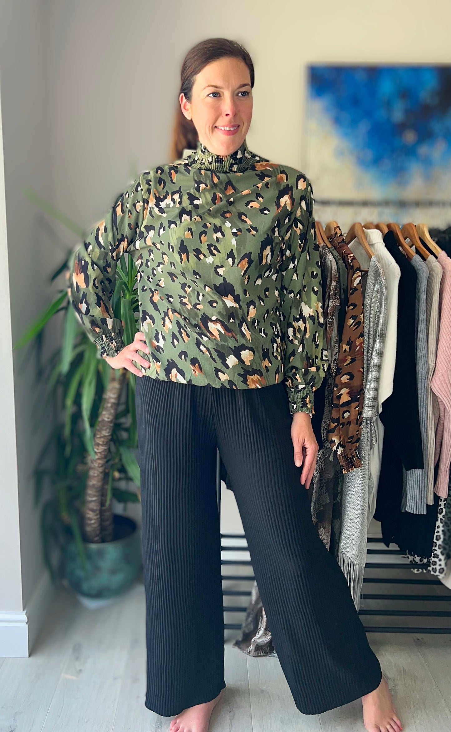 Andrea leopard print blouse