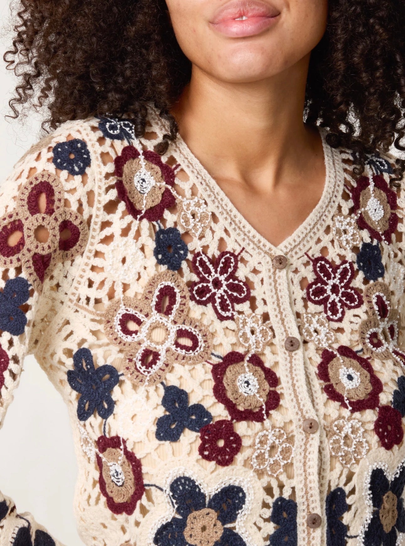 Crochet v-neck cardigan