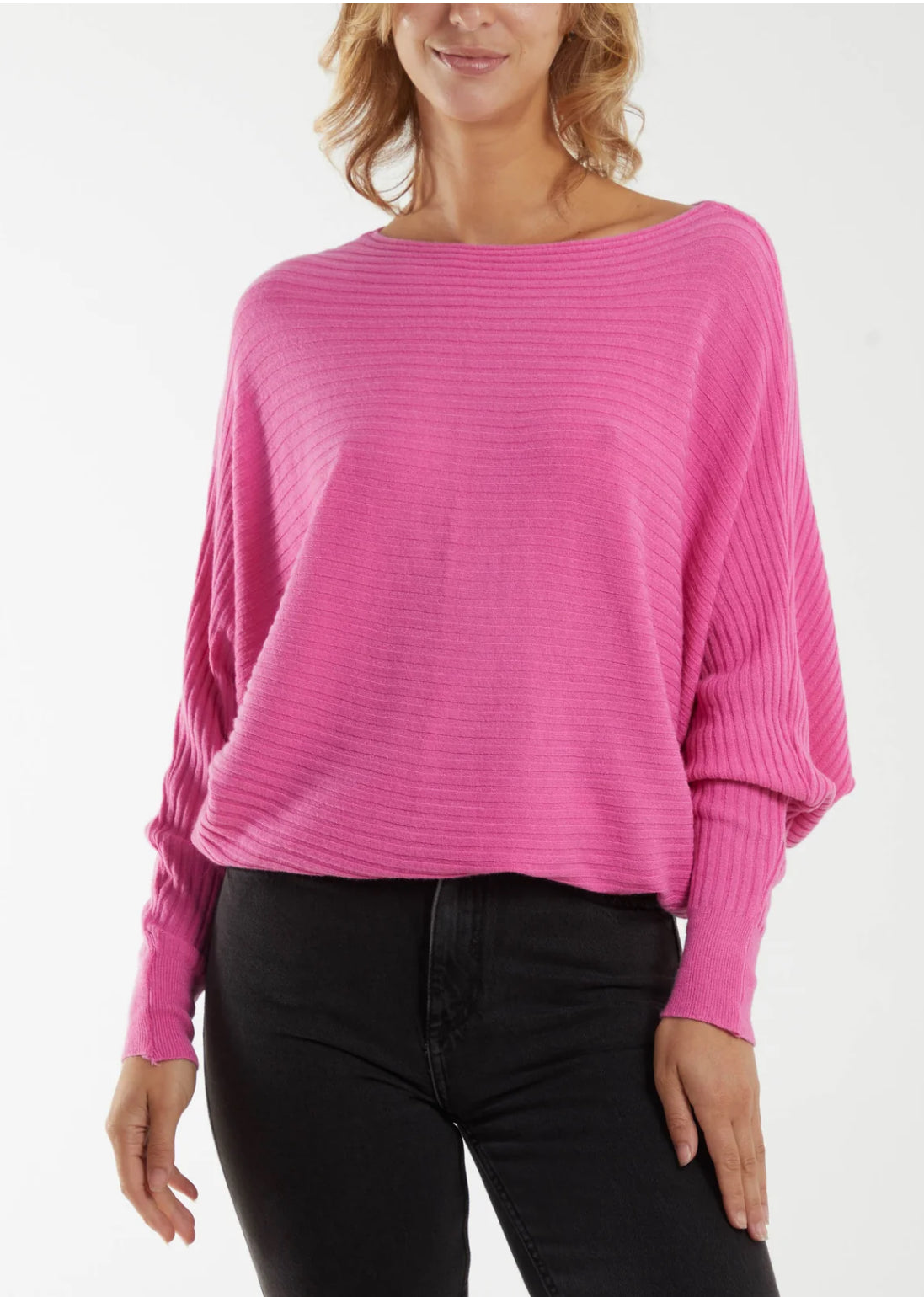 Ribbed batwing jumper