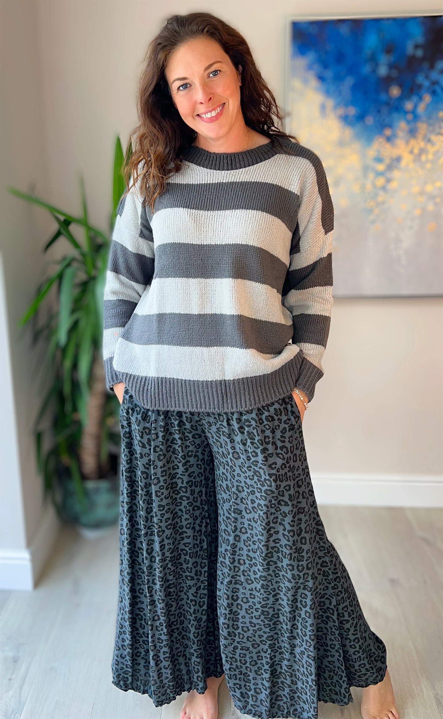 Laguna stripe crew neck jumper