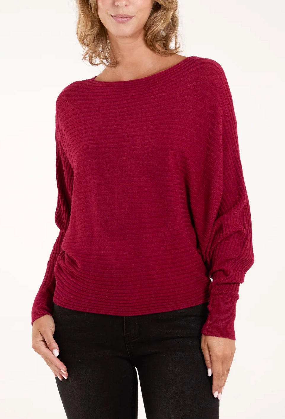 Ribbed batwing jumper