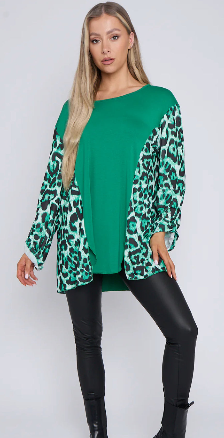 Leopard sleeve top