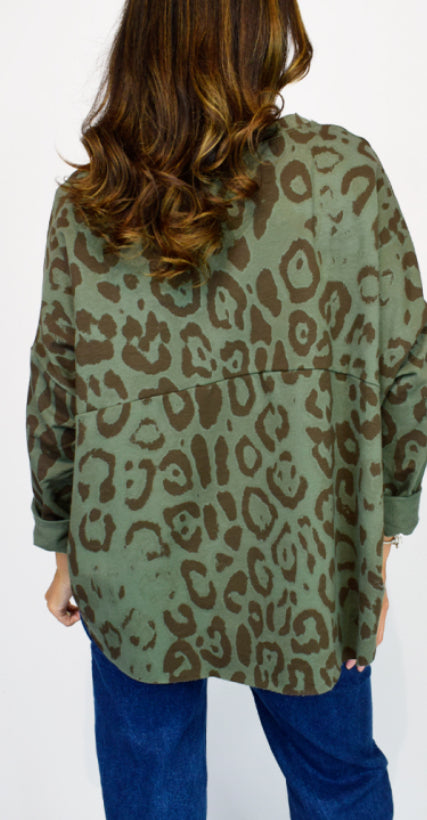Animal print cotton top