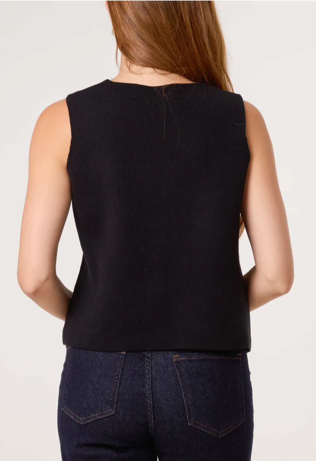 Gold flower knitted waistcoat