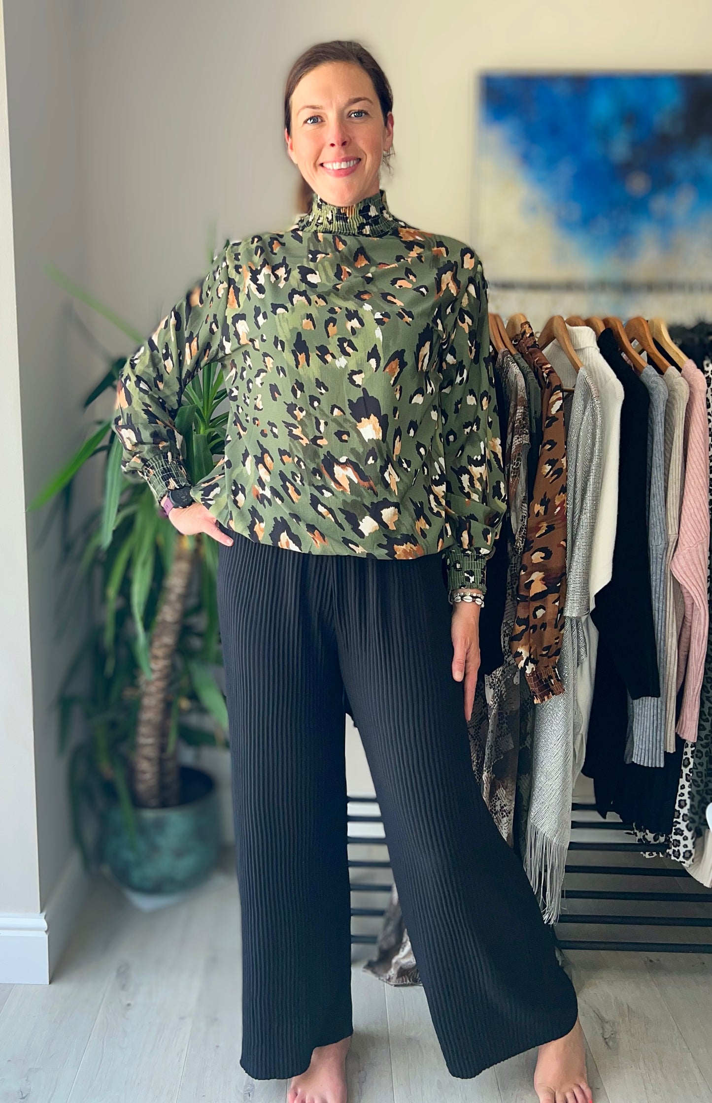 Andrea leopard print blouse