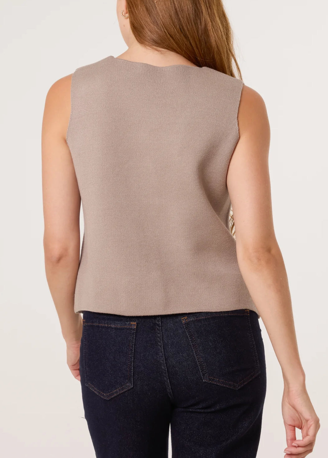 Gold flower knitted waistcoat