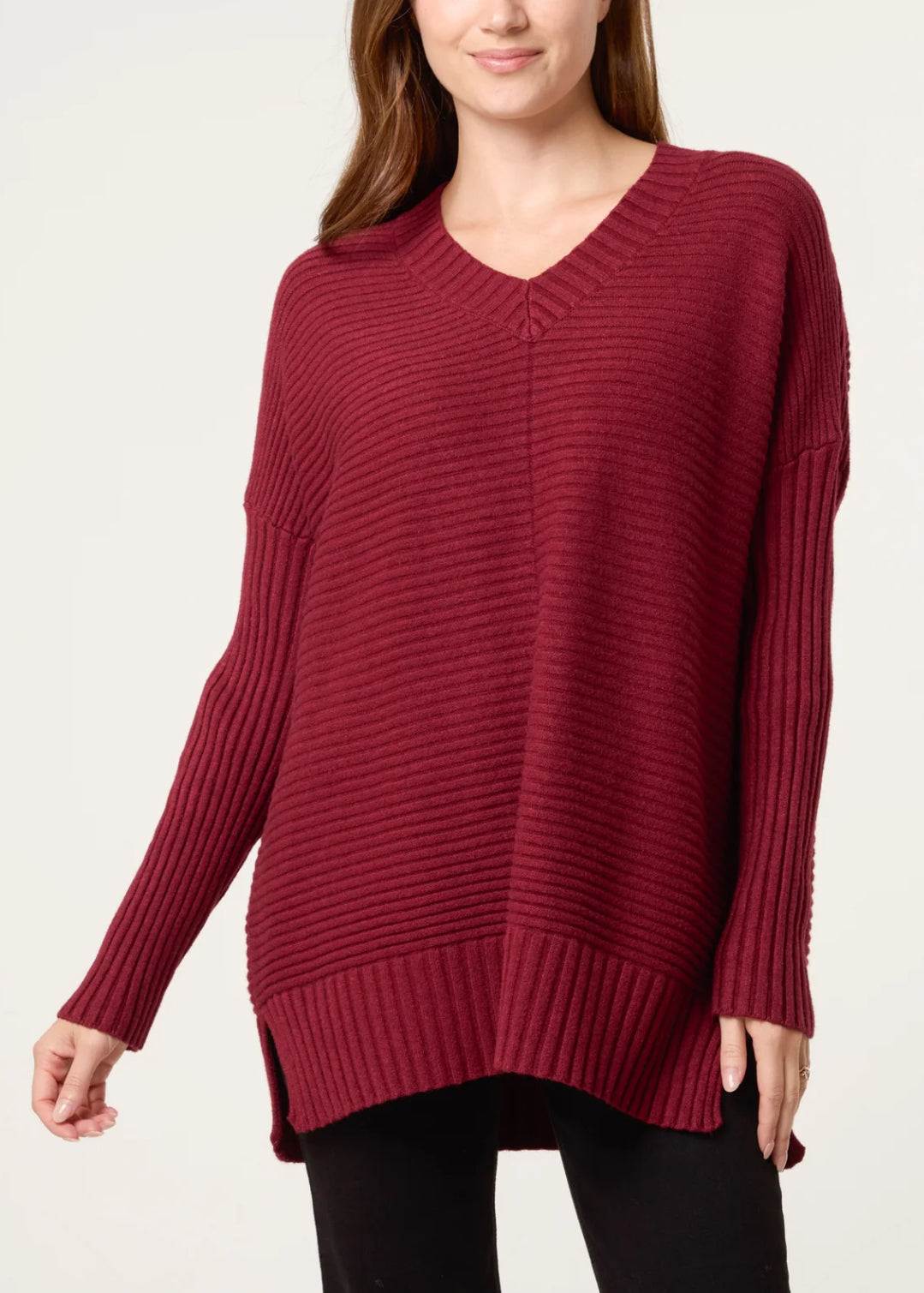 Relaxed fit v-neck jumper