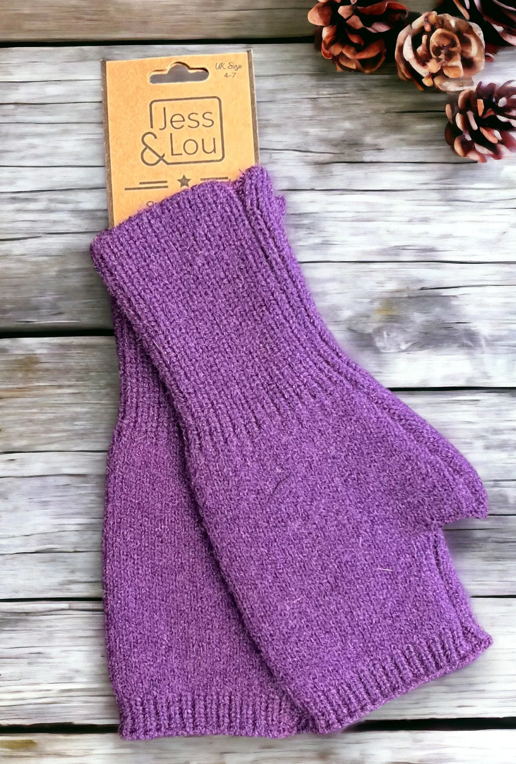 Cosy plain knit fingerless gloves