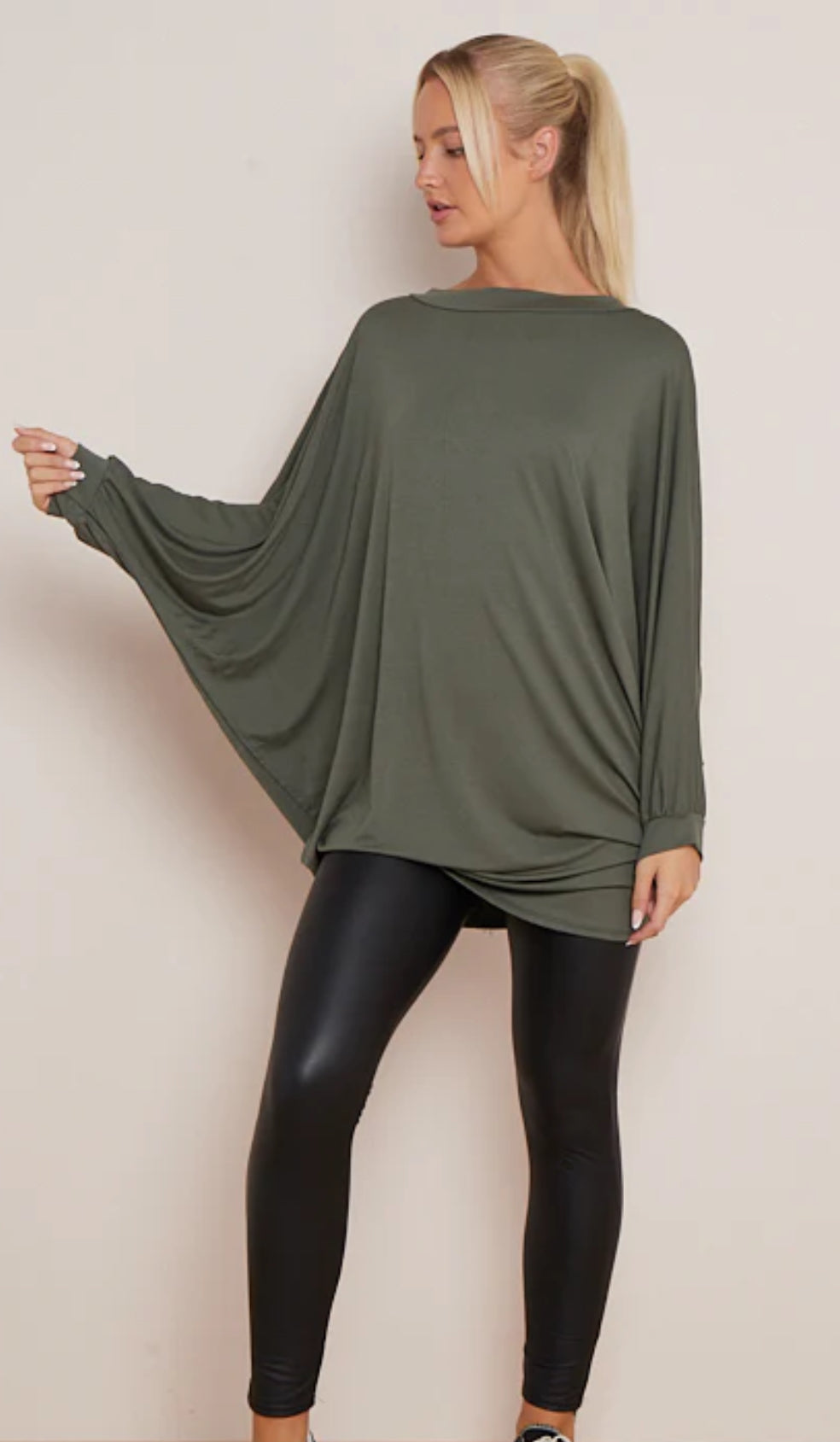 Balloon sleeve oversized tee