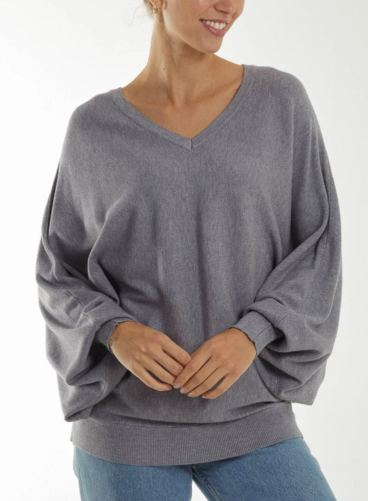 Relaxed fit batwing jumper