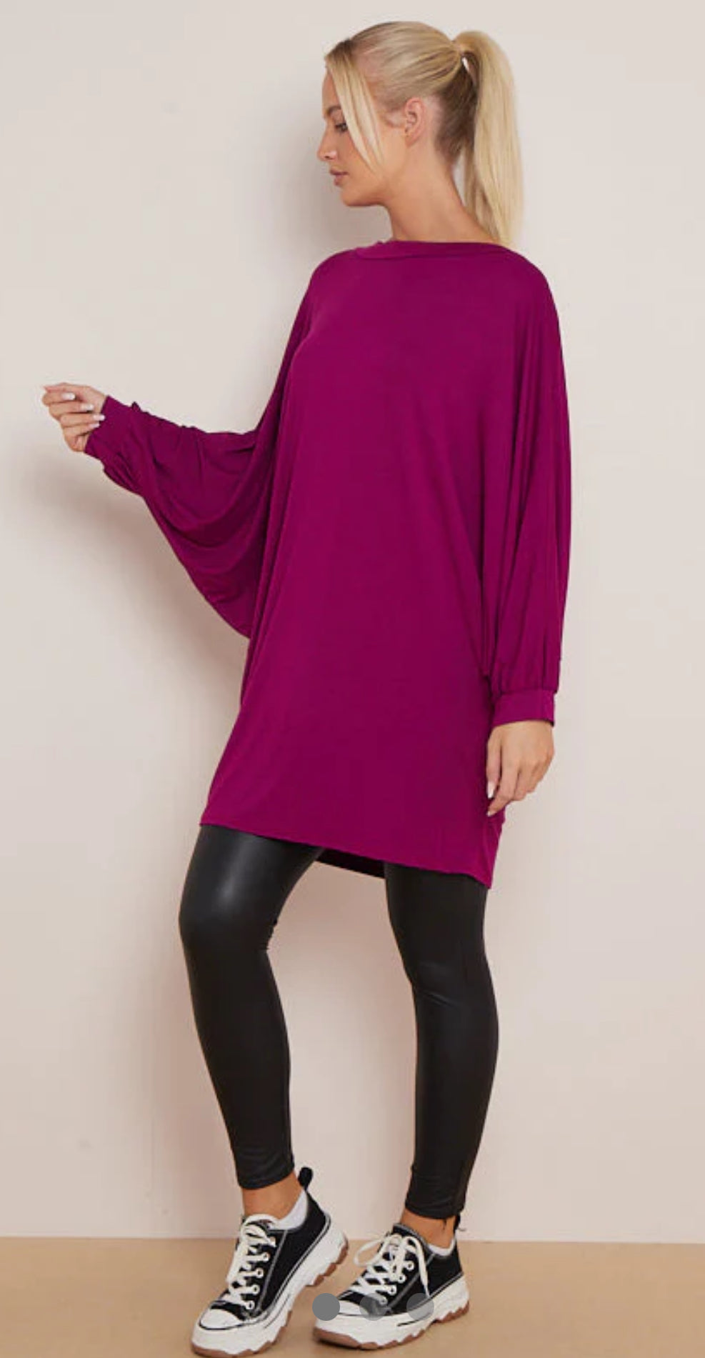 Balloon sleeve oversized tee