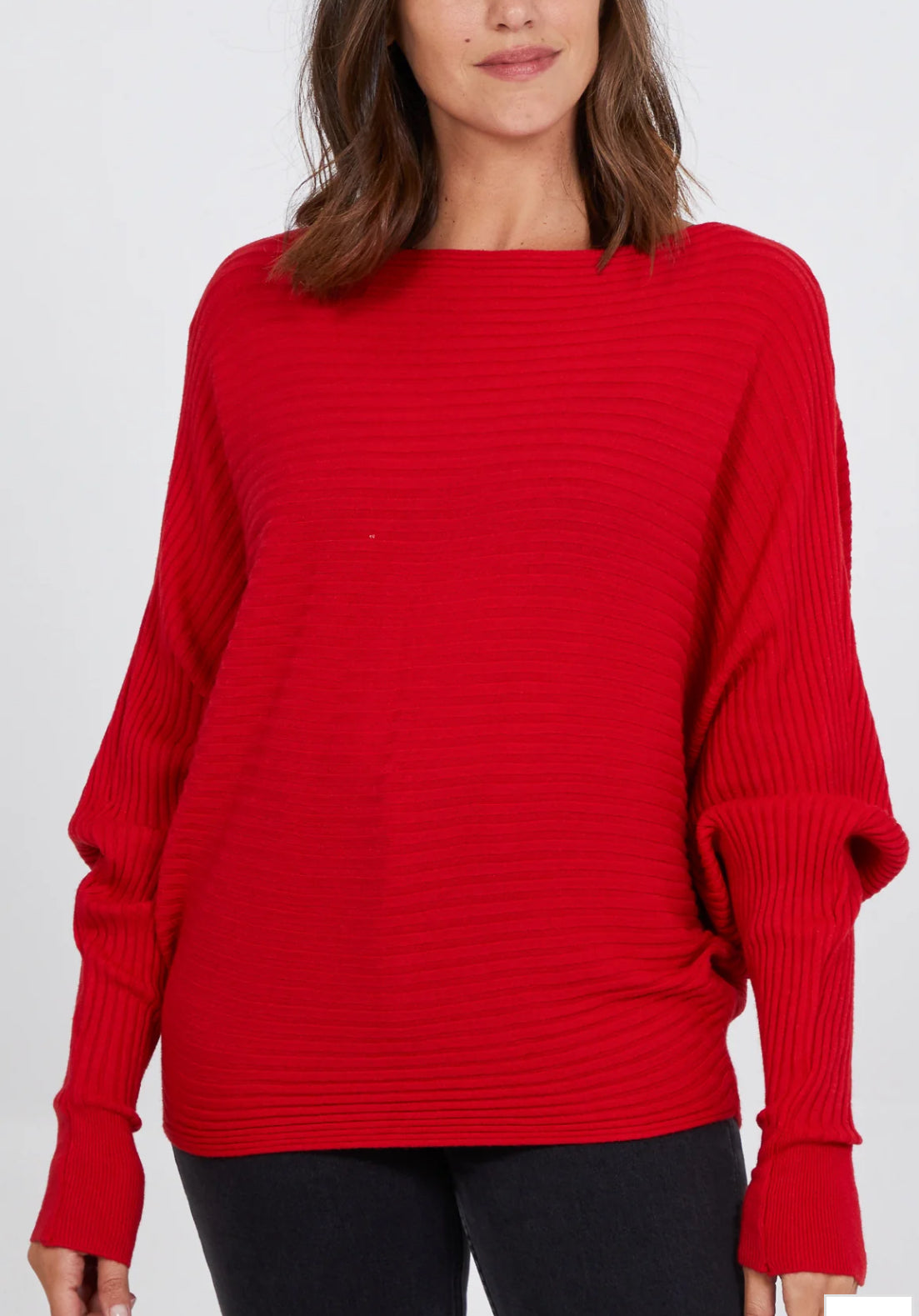 Ribbed batwing jumper