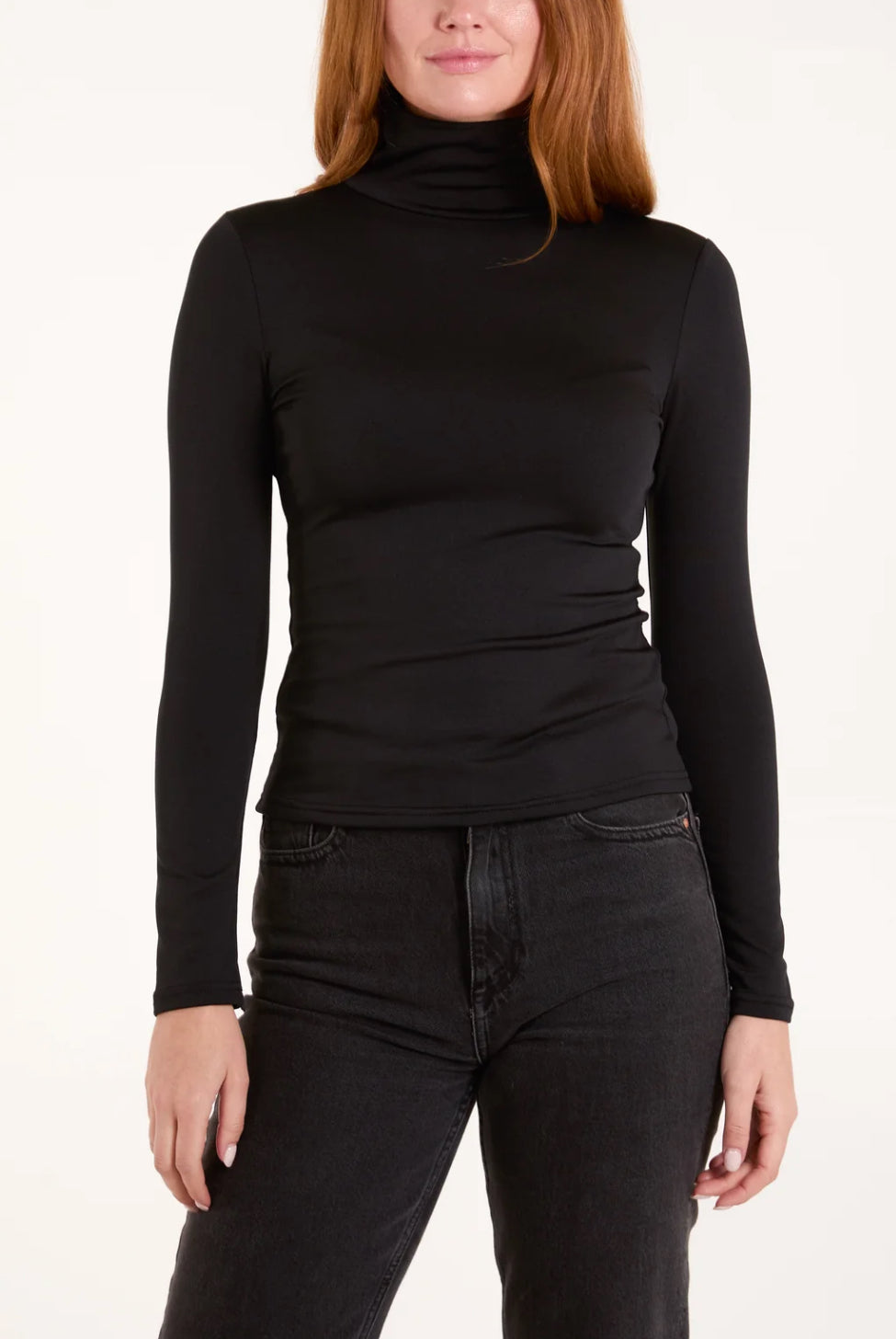 Fleece lined roll neck jumper