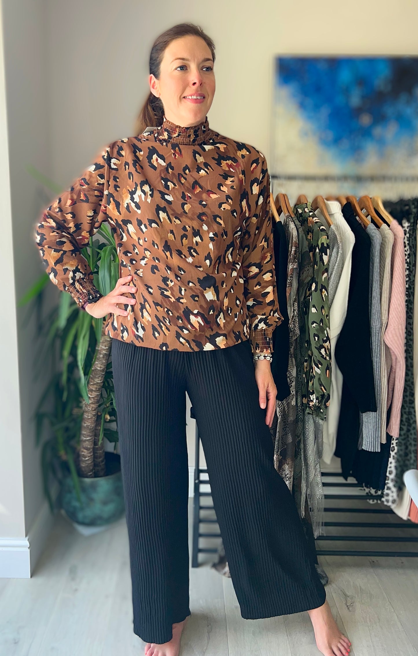 Andrea leopard print blouse