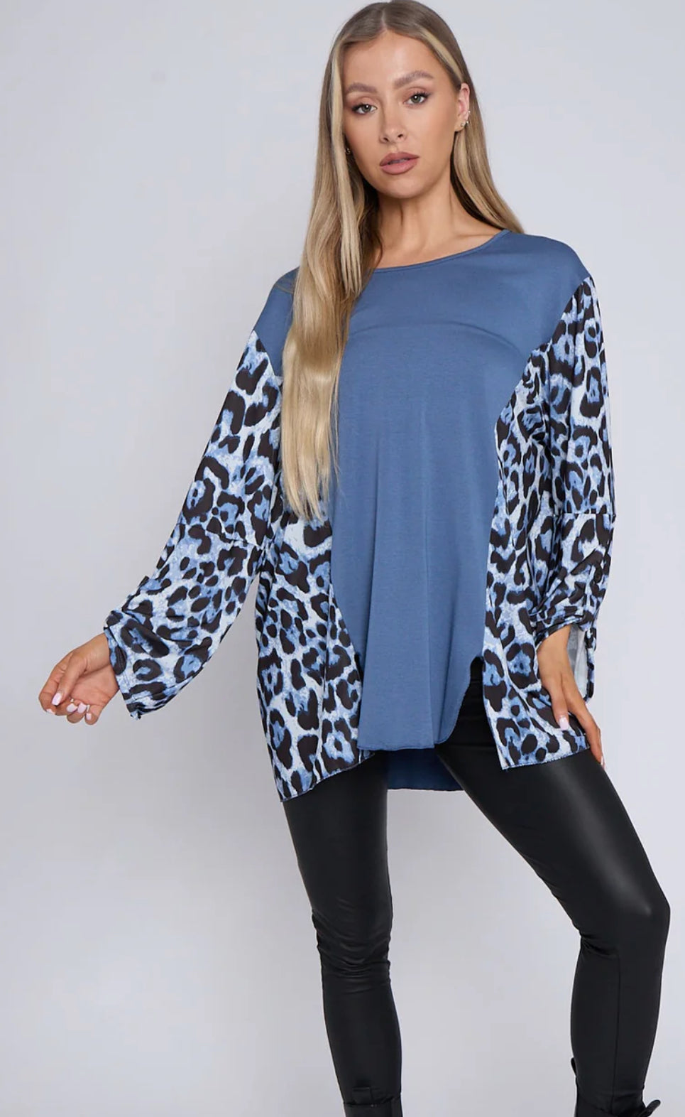 Leopard sleeve top