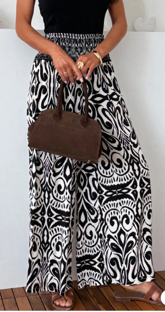 Zaika patterned wide leg trouser