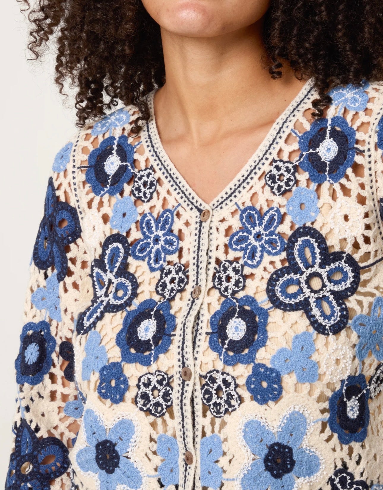 Crochet v-neck cardigan