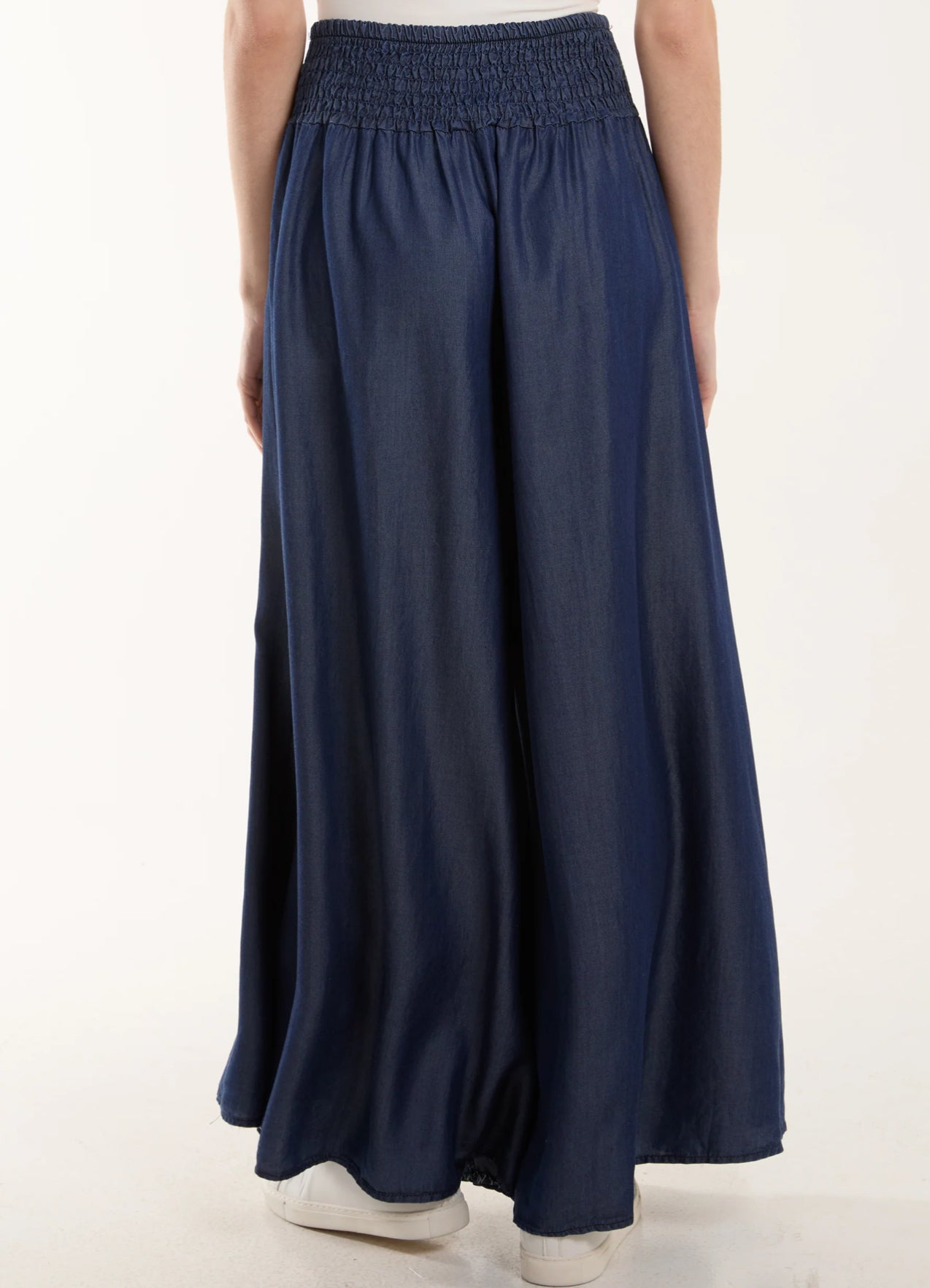 Wide leg denim pocket trousers