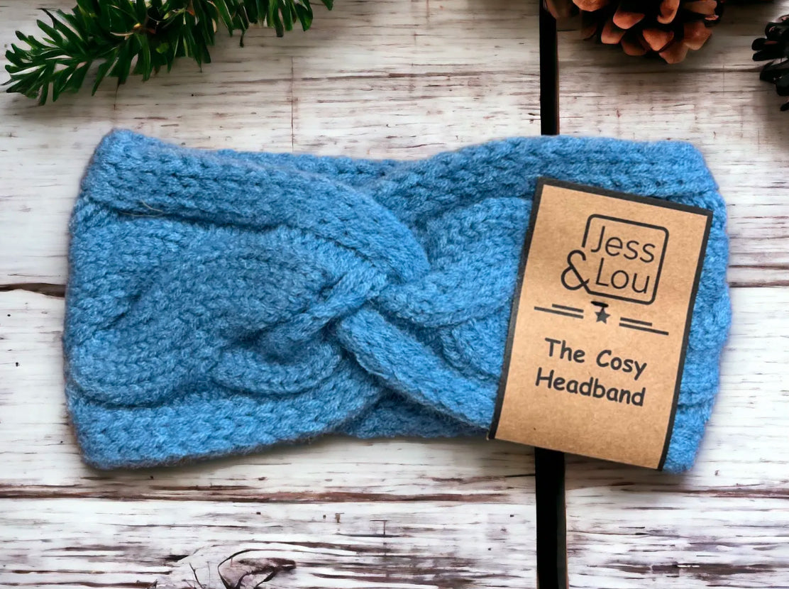 Cosy cable, knot front headband