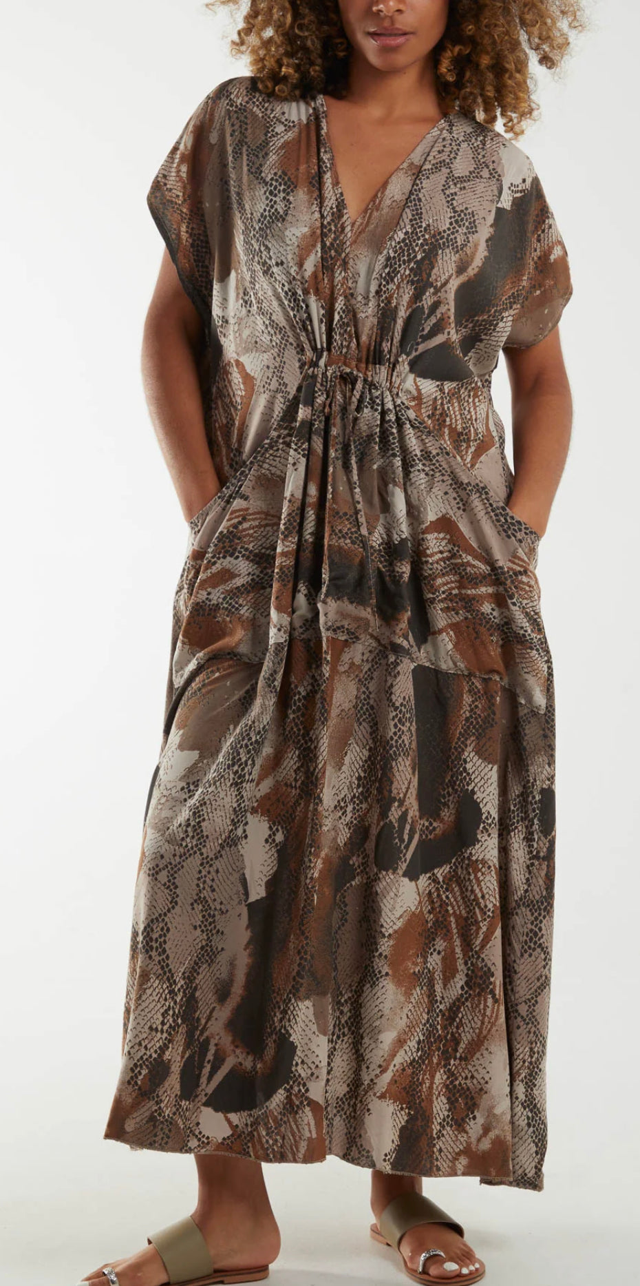 Snake print maxi dress