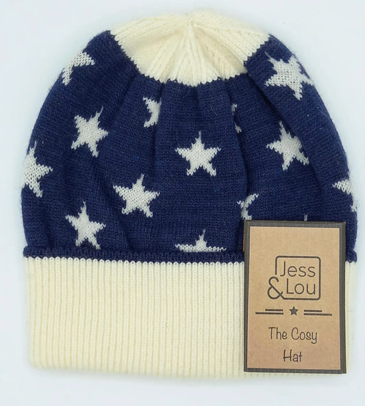 Unisex star cosy beanie hat