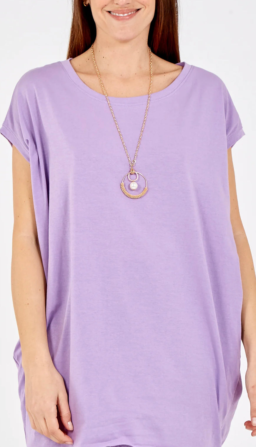 Cap sleeve longer length T-shirt