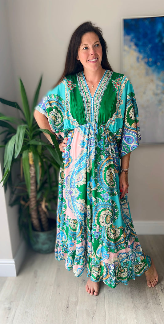 Flutter sleeve maxi dress