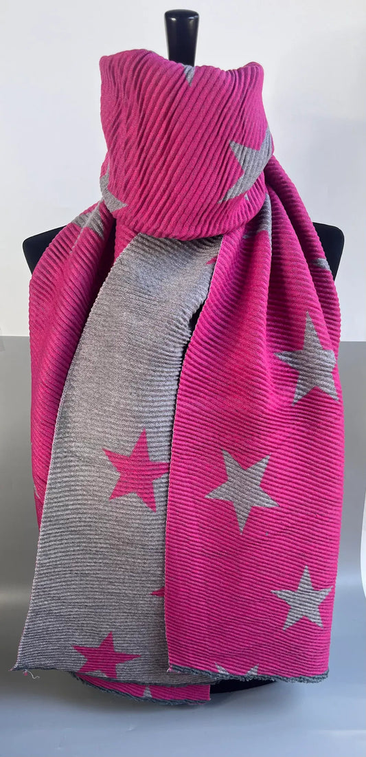 Hot pink waffle scarf