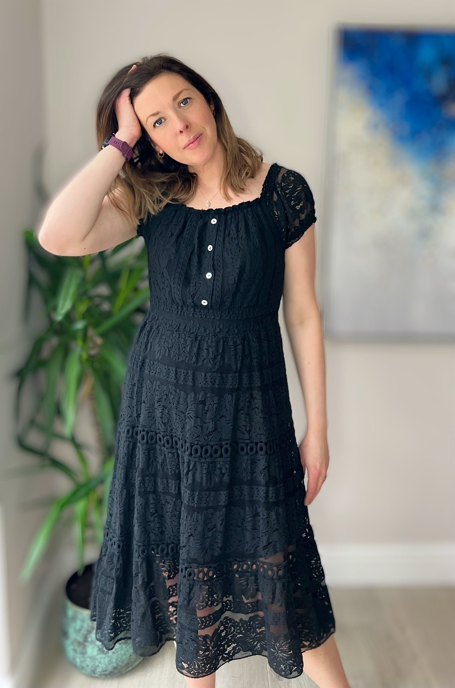 Lace detail dress