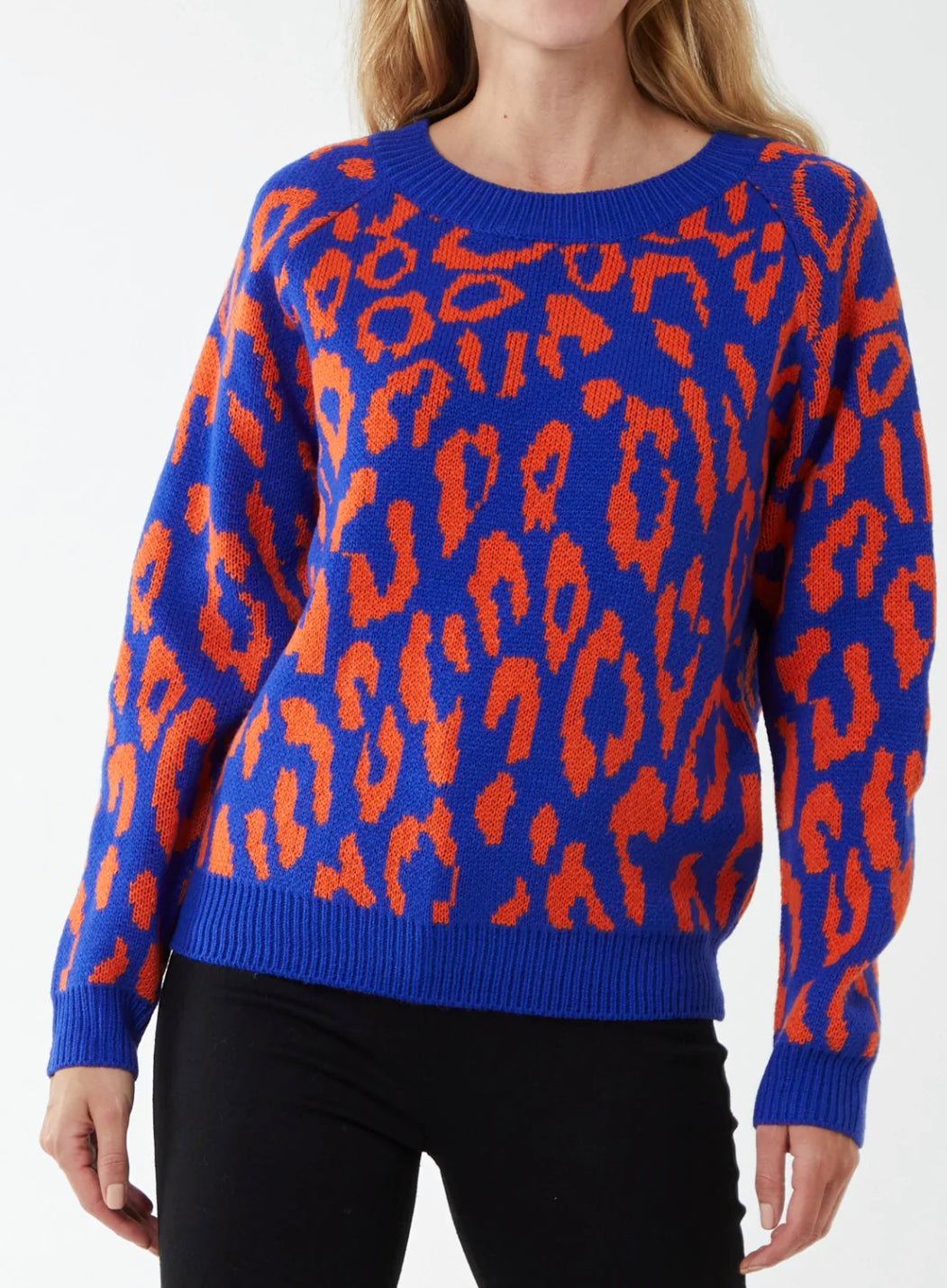 Leopard bright print jumper