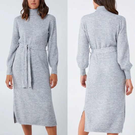 Roll neck midi dress