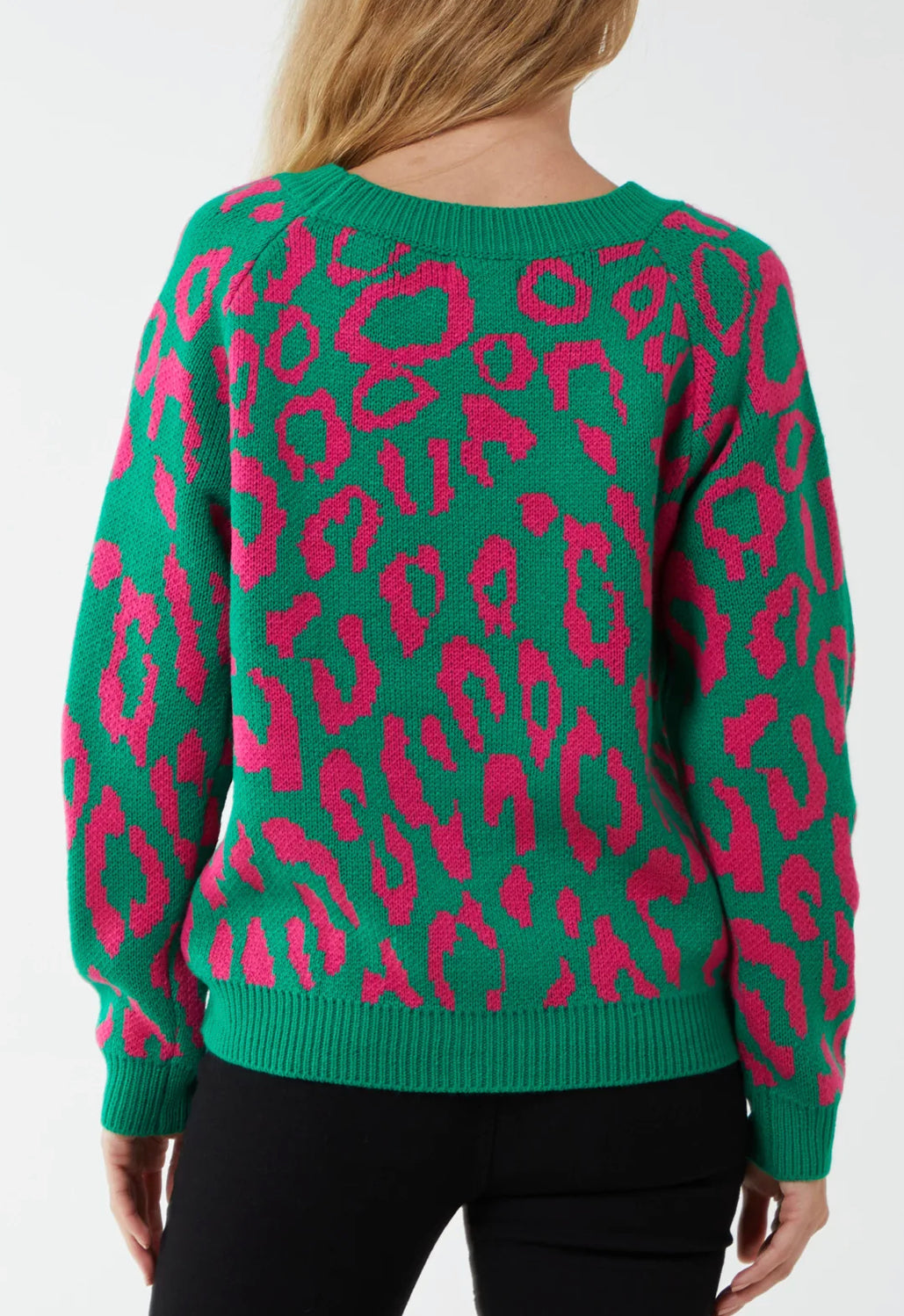 Leopard bright print jumper