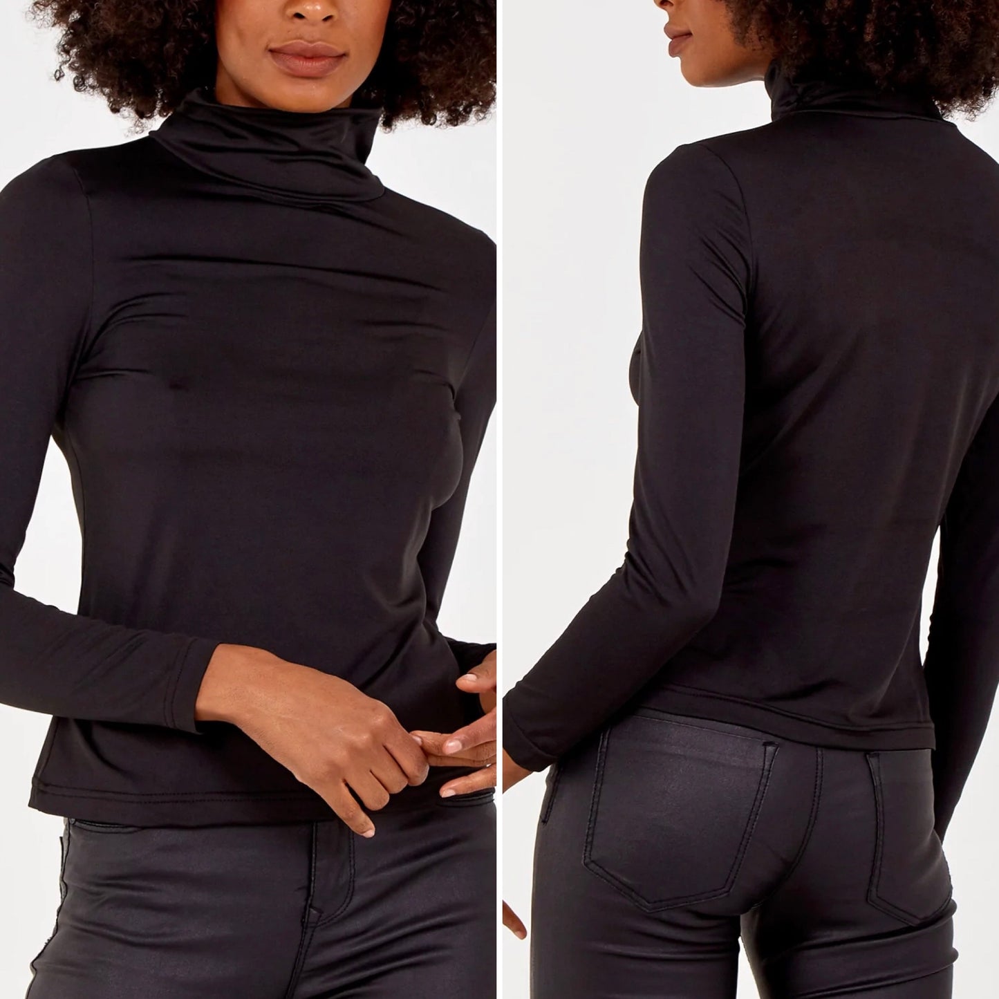 Fleece lined roll neck jumper