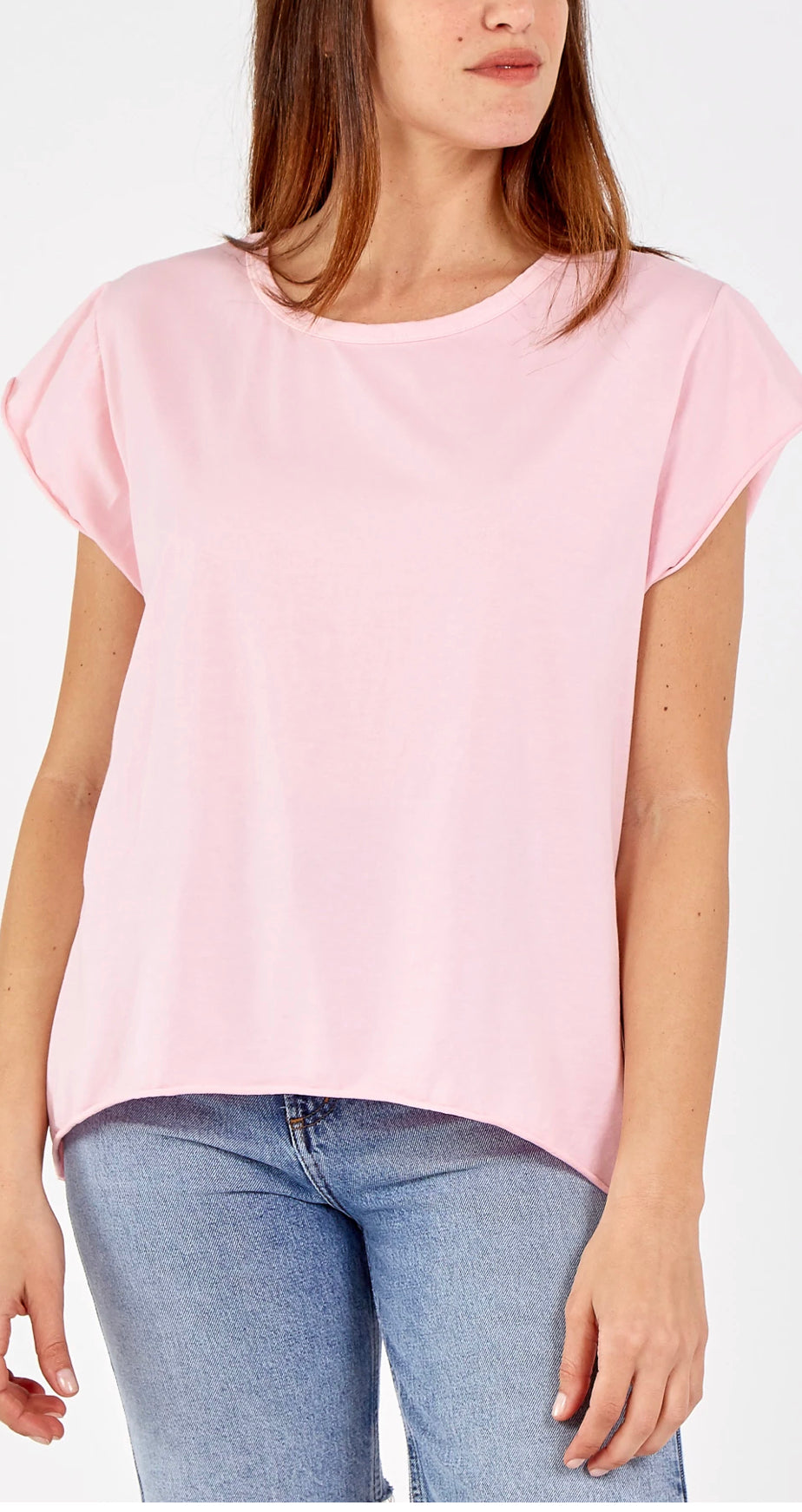 Cap sleeve roll edged top